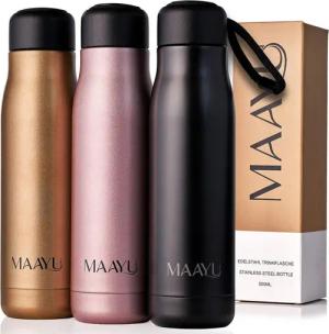 LA CUTE Isolierflasche Thermosflasche 550 ml Edelstahl – BPA-frei, auslaufsicher, 12 Stunden heiß, 30 Stunden kalt, BPA-frei, auslaufsicher, Edelstahl.