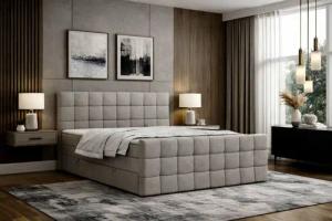 Labett Boxspringbett mit Bettkasten, Doppelmatratze, IGANTE KING 160x200 180x200 200x200 (Boxspringbett, Bettkasten, Matratze, Topper), Bonellfederkern- und Taschenfederkernmatratze