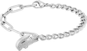 Lacoste 2040146 Damen-Armband Crocodile Silberfarben