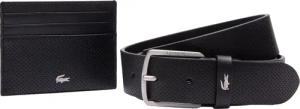 Lacoste Accessoire Geschenkset - Kreditkartenetui 6cc und Gürtel Leder (black, 100 cm)