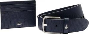 Lacoste Ledergürtel Accessoire Geschenkset - Kreditkartenetui 6cc und Gürtel Leder (light