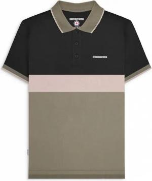 Lambretta Contrast Panel Herren Polo-Shirt SS1219-BLACK
