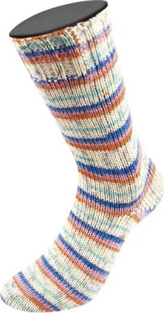 LANA GROSSA Meilenweit 6-fach 150g Alpaca Print 1104 blau flieder orange w... Häkelwolle, 390 m