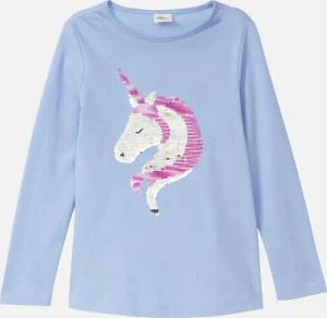 Langarm-Jersey-Shirt mit Pailletten im A-Shape