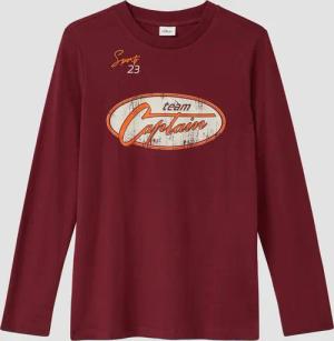 Langarm-Jerseyshirt mit Print und Stickerei