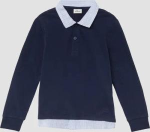 Langarm-Poloshirt mit Logostickerei in Layering-Optik