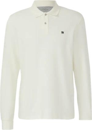 Langarm-Poloshirt mit Waffelstruktur und Logo-Patch