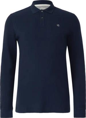 Langarm-Poloshirt mit Waffelstruktur und Logo-Patch