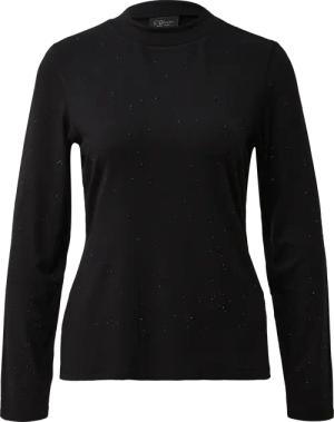 Langarm-Shirt aus Viskose-Jersey mit Schmucksteinen