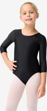 langarm Tanzbody Mädchen Ballett - schwarz