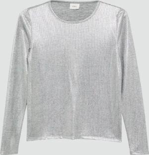 Langarmshirt in Metallic-Optik