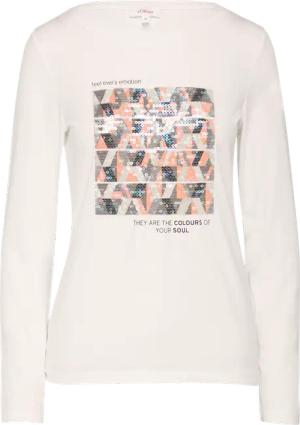 Langarmshirt mit Frontprint und Pailletten