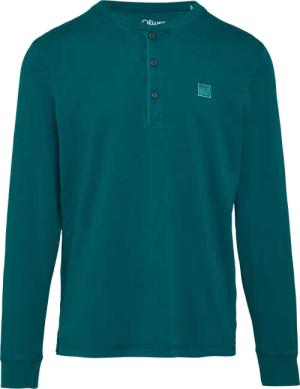 Langarmshirt mit Henley-Ausschnitt und Garment Dye