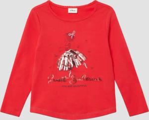 Langarmshirt mit Pailletten und abgerundetem Saum