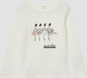 Langarmshirt mit Pailletten und Applikation