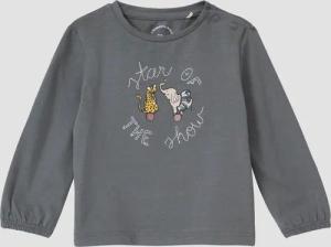 Langarmshirt mit Stickerei und Glitzerprint