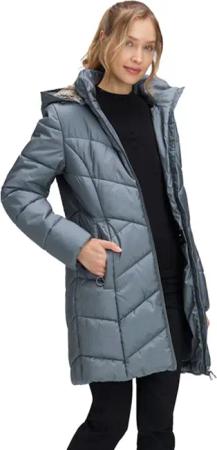 Lange Outdoorjacke mit 2-Wege-Reißverschluss - mint - Gr. 38 von Goldner Fashion