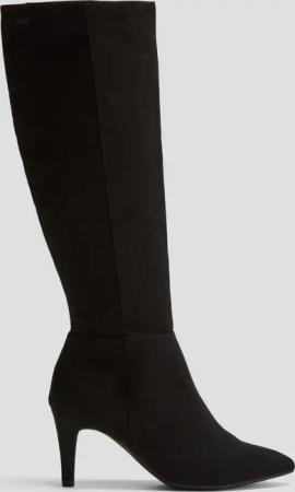 Lange Stiefel in Veloursleder-Optik