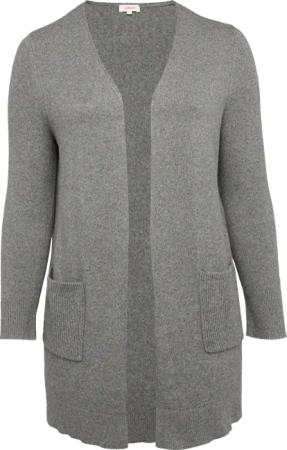 Lange Strickjacke mit Rippbündchen