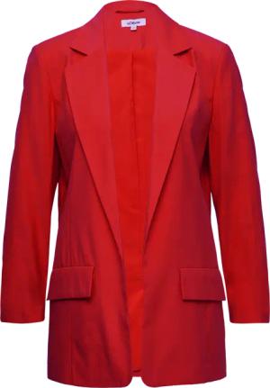 Langer Blazer aus Viskosemix mit Raff-Detail am Ärmel