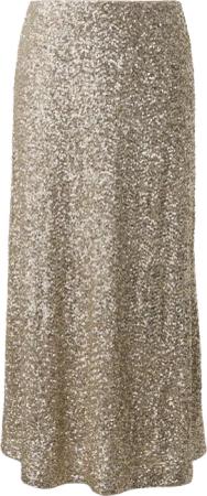 Langer Pailletten-Rock mit Viskosefutter