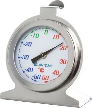 Lantelme Kühlschrankthermometer Edelstahl Gefrierschrank Kühlschrank Analog Thermometer + - 50°C, Farblich markierte Anzeige, zum aufhängen oder stellen, Maße 6x5,5x4cm