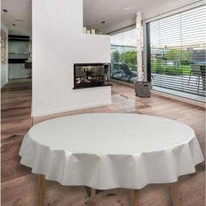 laro Tischdecke Wachstuch-Tischdecken Uni Weiß Rund 140cm