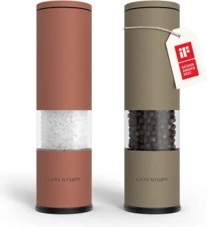 LARS NYSØM Gewürzmühle Lagom manuelle Bedienung, (2 Stück), Edelstahl Gewürzmühlenset mit Keramikmahlwerk (Stufenlos)