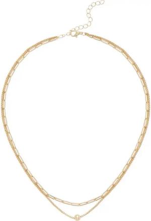 LASCANA Edelstahlkette, Halskette in Layer Optik, doppelte Kette, Collier mit Kugel