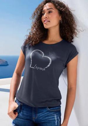 LASCANA Kurzarmshirt Damen navy Gr.40/42