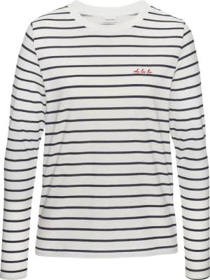 LASCANA Langarmshirt Damen weiß-marine Gr.40/42