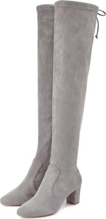 LASCANA Overkneestiefel Damen hellgrau Gr.43