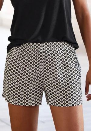 LASCANA Pyjamashorts Damen schwarz-weiß-gemustert Gr.44