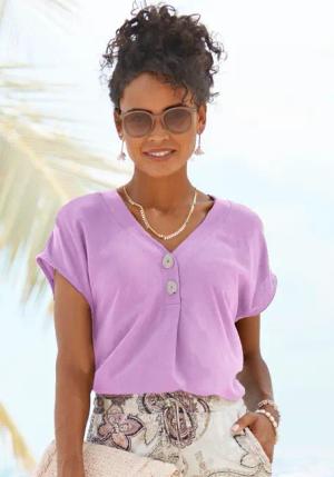 LASCANA Schlupfbluse Damen flieder Gr.44