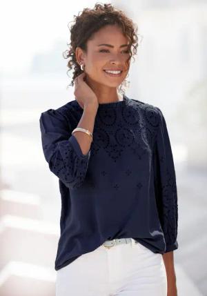 LASCANA Schlupfbluse Damen marine Gr.44