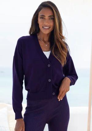 LASCANA Strickjacke Damen marine Gr.36/38