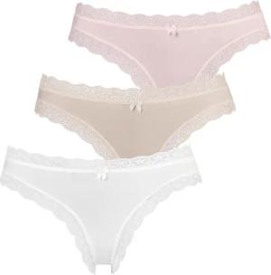 LASCANA String Damen rosé-uni, beige-uni, weiß-uni Gr.48/50