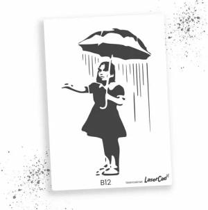 LaserCad Motivschablone BANKSY Streetart für Graffiti, Airbrush, Deko