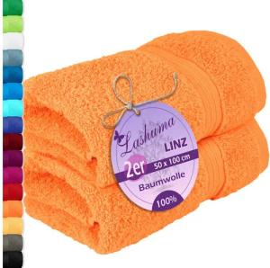 Lashuma Handtücher Linz, Frottee (2-St), Frottee Handtücher orange 50x100 cm