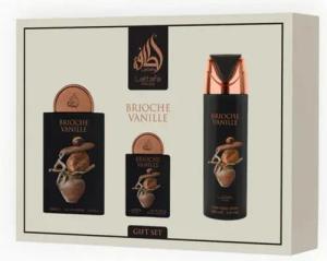 Lattafa Duft-Set Brioche Vanille, Luxus Geschenkset mit sinnlich warmer Vanillekomposition