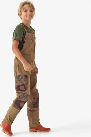Latzhose 500 Kinder strapazierfähig braun