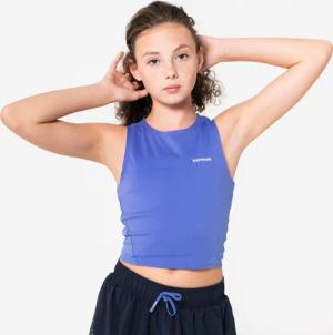 Lauf-Tanktop Crop Top Mädchen atmungsaktiv - lila