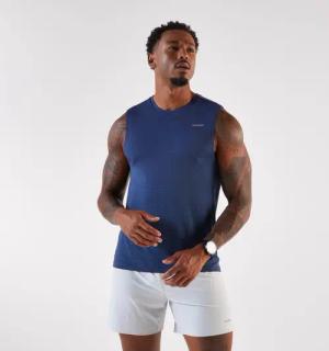 Lauf-Tanktop ohne Seitennähte - 500 Comfort blau