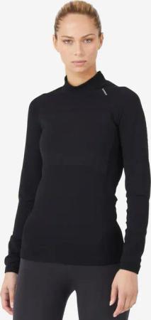 Laufshirt langarm Damen seamless Kiprun Skincare schwarz