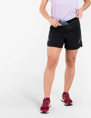 Laufshorts Trailrunning Damen Baggy schwarz