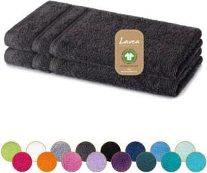 Lavea Gästehandtuch Bali Gästetücher 30x50 cm, Gästetuch, Gästehandtücher klein, Weiches Bio-Baumwollfrottee (Set, 2-St), Handtuch, Gästehandtuch-Set, GOTS-zertifiziert, 500g/m²