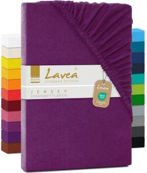 Lavea Spannbettlaken Bettlaken Maya, 180x200cm, 200x200cm, 140x200cm, 160x200cm, 100% Baumwolle Jersey, Gummizug: rundum, (1 Stück), für Matratzen, Topper, Boxspring- und Wasserbetten, weich, langlebig