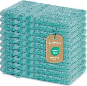 Lavea Waschhandschuh 10er Set Waschhandschuhe, 15 x 21 cm, Elena-Frottierserie, Waschlappen, 100% Baumwolle (10er Set), 500 g/m² Frottier, weich & saugstark, pflegeleicht