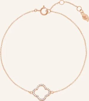 Leaf Armband CLOVER aus 18 Karat Roségold mit Diamanten