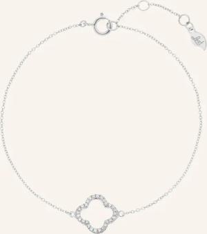 Leaf Armband CLOVER aus 18 Karat Weißgold mit Diamanten